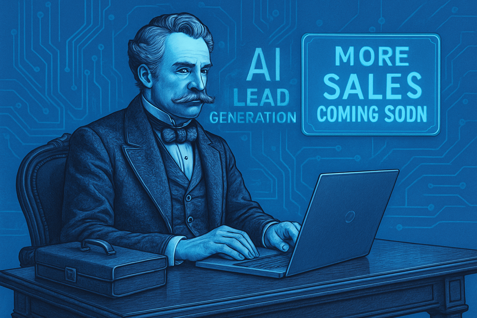 AI Client Lead Generation Illustration