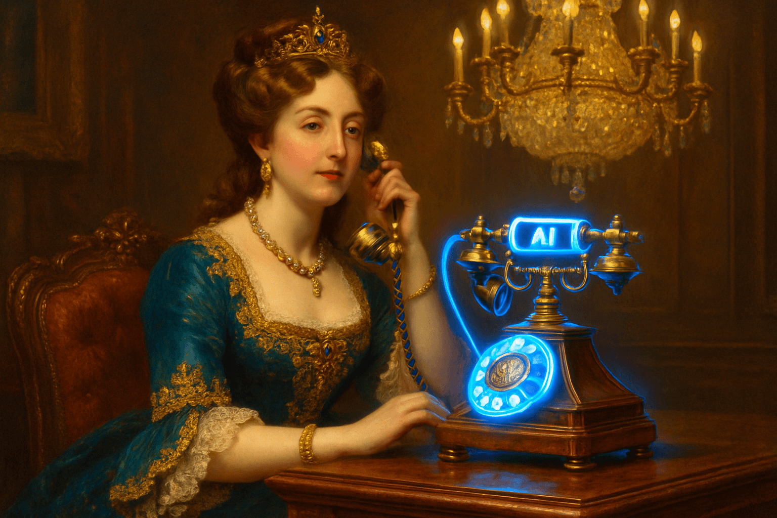 AI Telephone Call Illustration
